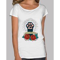 paw | wide neck shirt for her