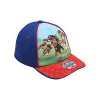 Paw Patrol boys navy blue and red colour block design with character print with back fastening cap - Multicolour