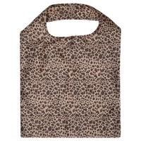 pack away animal print reusable foldable shopper carrier bag brown