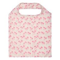 pack away flamingo print reusable shopper carrier bag pink