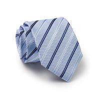 Pale Blue Textured Stripe Silk Tie - Savile Row