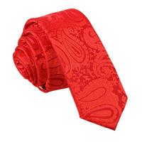 Paisley Red Skinny Tie