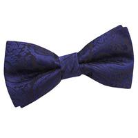 Paisley Navy Blue Bow Tie