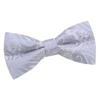 Paisley Silver Bow Tie