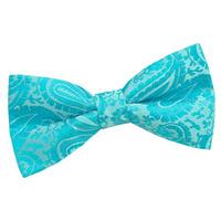 Paisley Turquoise Bow Tie