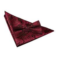 paisley burgundy bow tie 2 pc set