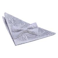 paisley silver bow tie 2 pc set