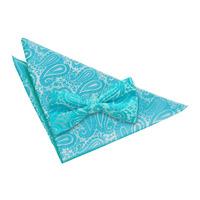 paisley turquoise bow tie 2 pc set