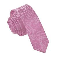 paisley baby pink skinny tie