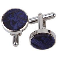 paisley navy blue cufflinks