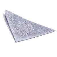 Paisley Silver Handkerchief / Pocket Square