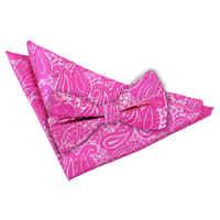 Paisley Fuchsia Pink Bow Tie 2 pc. Set