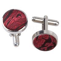 paisley burgundy cufflinks