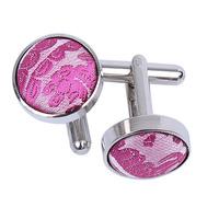 paisley fuchsia pink cufflinks