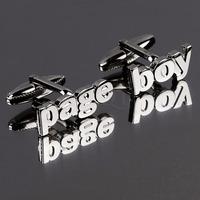 Page Boy Cut Out Words Wedding Cufflinks