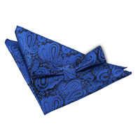 paisley royal blue bow tie 2 pc set