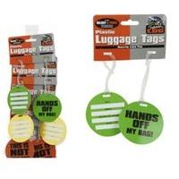 Pack Of 2 Neon Comical Plastic Luggage Tags