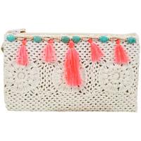 Palme Beige Clutch Crochet women\'s Pouch in BEIGE