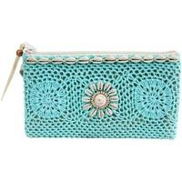 Palme Blue Clutch Crochet Flower men\'s Pouch in blue