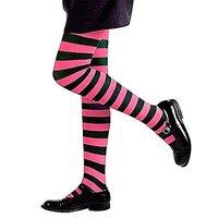 Pantyhose Striped - Pink/black - 11-14yrs