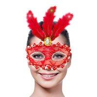 Party Mask Metallic Red With LED Light