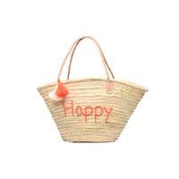 Panier artisanal Happy Orange Fluo