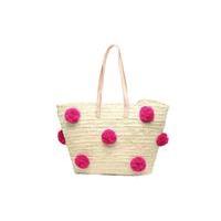 Panier artisanal Pompom Fuschia