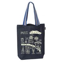 Paris Cityscape - Large Denim Tote Bag
