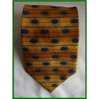 paolo vincente orange yellow and blue pattern tie