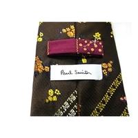 Paul Smith Brown Floral Patterned Silk Tie