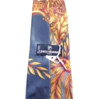 Paco Rabanne Grey Silk Tie with Red and Gold Design