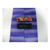 Paul Smith Lilac and Indigo Striped Silk Tie