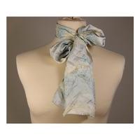 Pale Blue Floral Silk Scarf