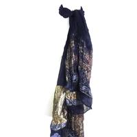 pashmina black and gold detailing pashmina wool and silk blend scarf