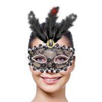 party mask metallic black with led light