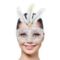 Party Mask Metallic White With LED Light