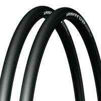 Pair Michelin Pro 4 Service Course Folding Road Tyres + Free Tubes - 700c