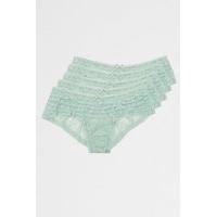 Pack Of 5 Mint Frilled Lace Briefs