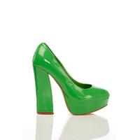 Patent PVC Thick Heel Shoes