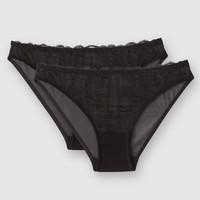 pack of 2 lace and tulle briefs