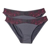 pack of 2 microfibre and lace briefs