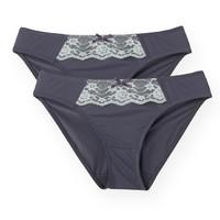 pack of 2 microfibre and lace briefs