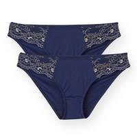 Pack of 2 Microfibre and Lace Briefs