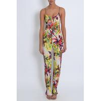 Palm Printed Slinky Jumpsuit