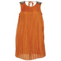 Paprika Embellished Shoulder Pleat Dress