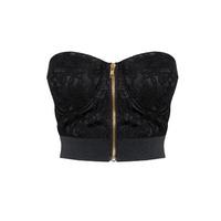 Paprika Lace Bustier With Zip Front