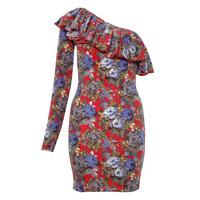 paprika floral frill dress