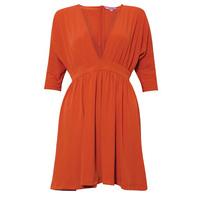 Paprika Low V-Neck Jersey Dress