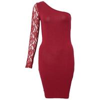 Paprika Lace Sleeve Bodycon Dress