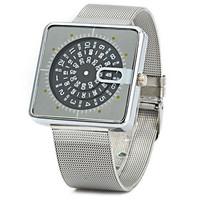 Paidu 58855 Japan Movt Male Quartz Watch Rotational Dial Wristwatch with Steel Net Band Wrist Watch Cool Watch Unique Watch Fashion Watch